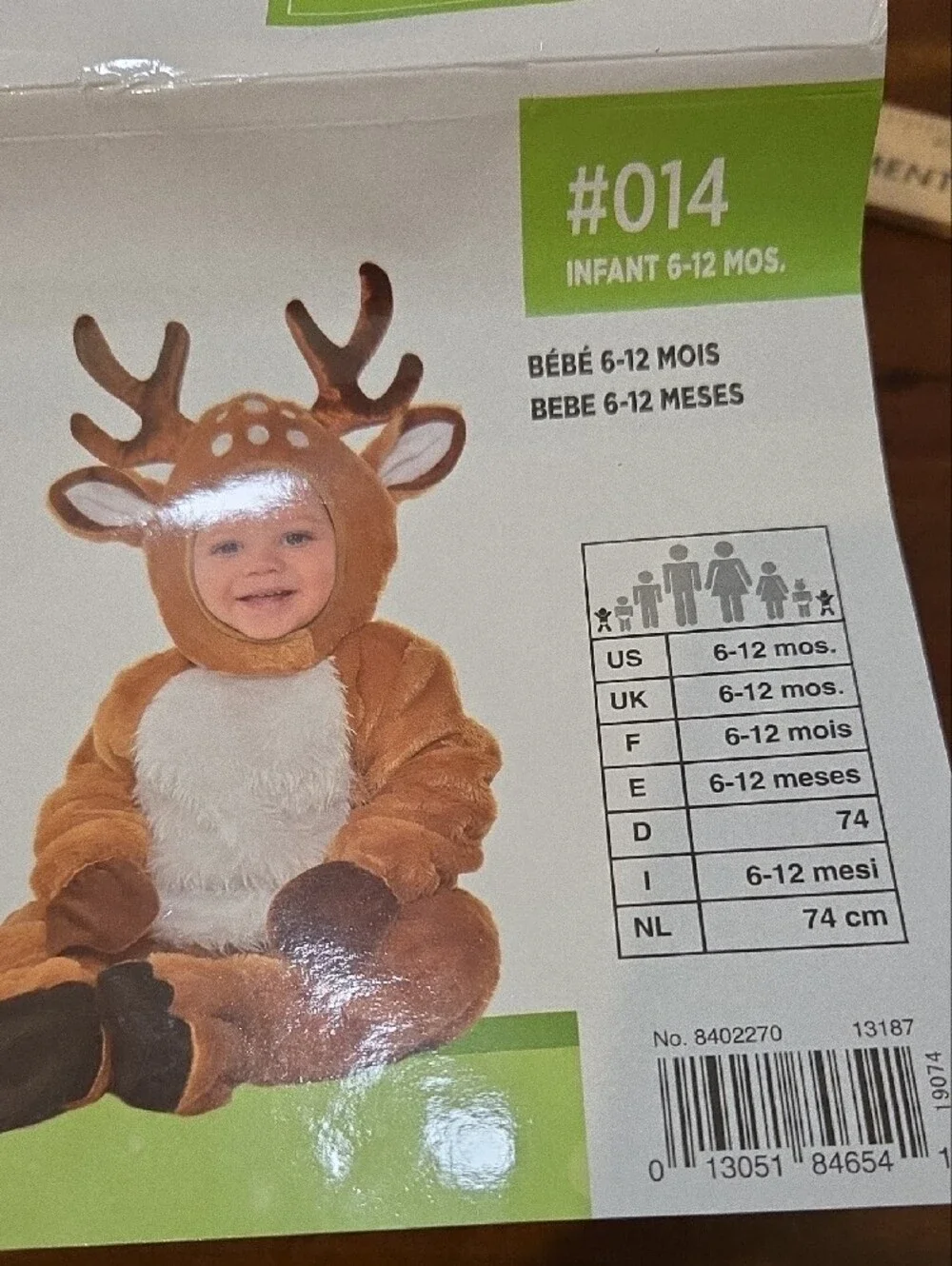 Cozy Deer Infant Costume Jumpsuit and Hood - Infant 6-12 Months